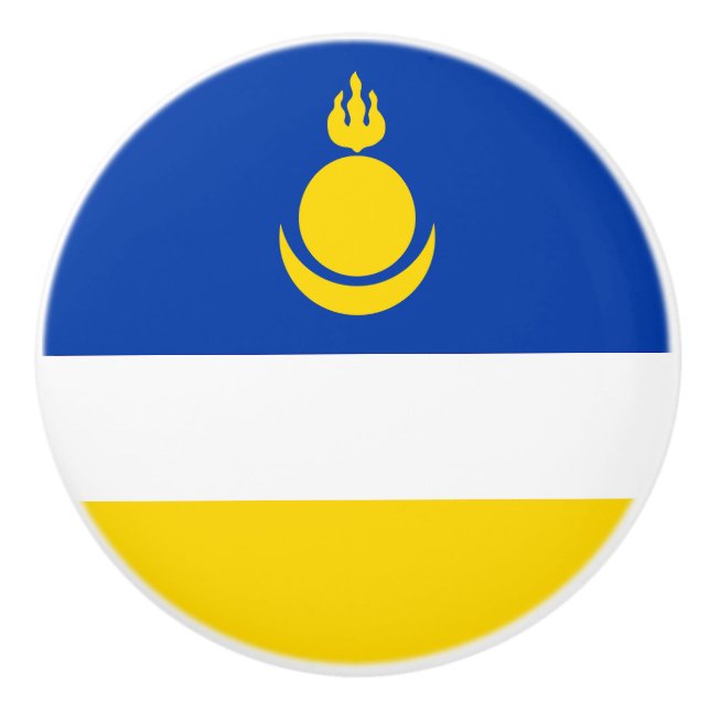 Patriotic Buryatia Flag Ceramic Knob (Front)