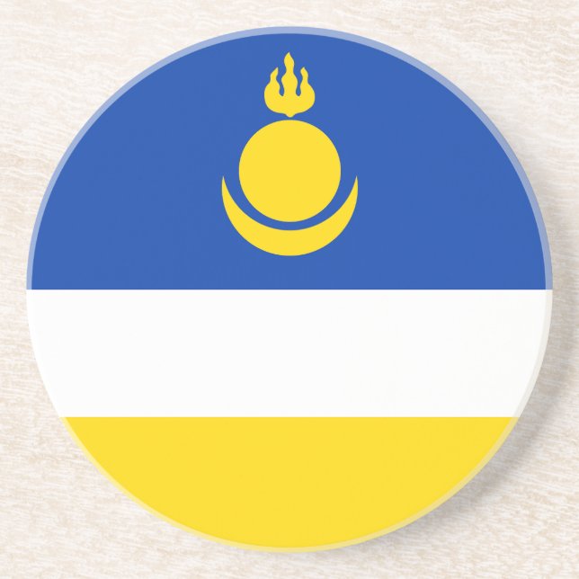 Patriotic Buryatia Flag Coaster (Front)