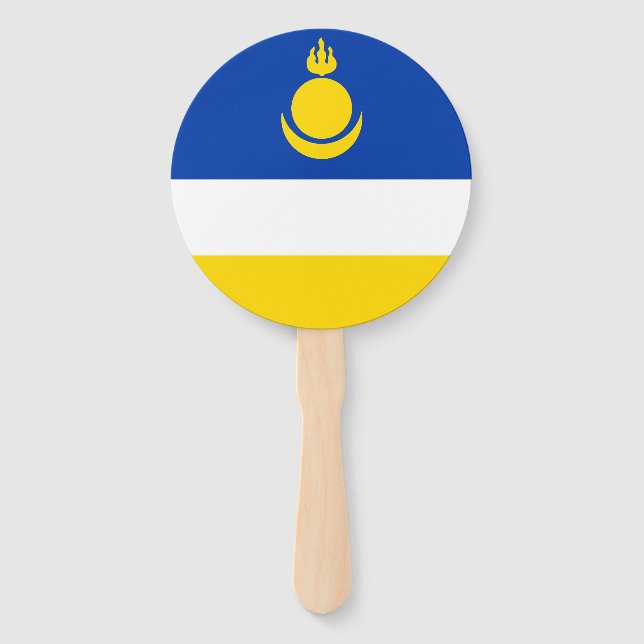 Patriotic Buryatia Flag Hand Fan (Front)