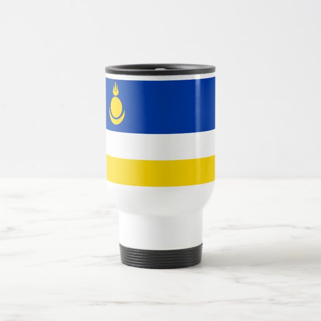 Patriotic Buryatia Flag Travel Mug (Center)