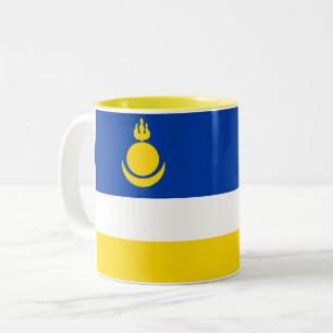 Patriotic Buryatia Flag Two-Tone Coffee Mug