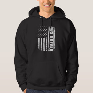 Patriotic Bus Driver Job Work American Flag Usa Bu Hoodie