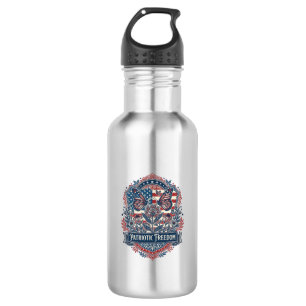 Patriotic Butterfly Garden Vector Graphic Tee_1 532 Ml Water Bottle