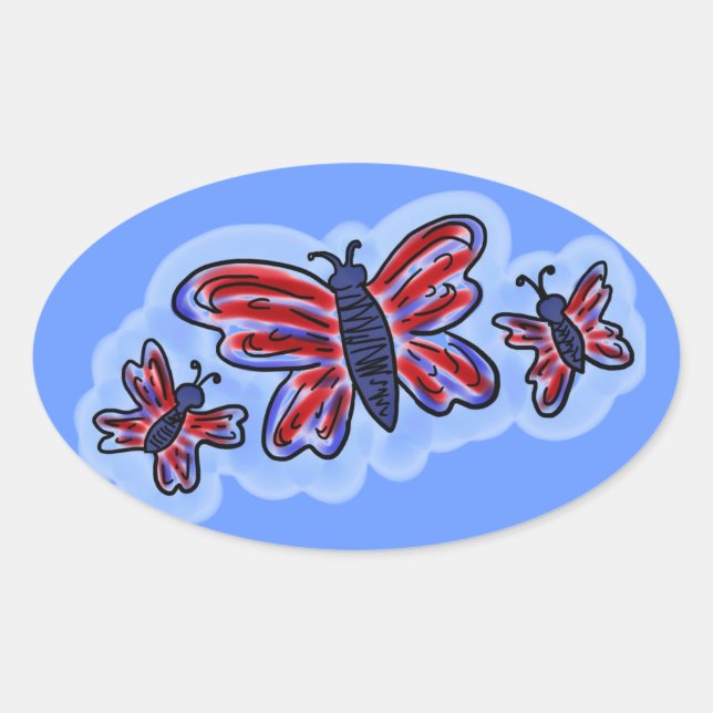Patriotic butterfly sticker (Front)