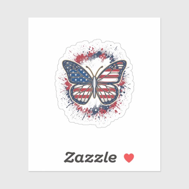 Patriotic Butterfly Vintage Engraving Vector Desig (Sheet)