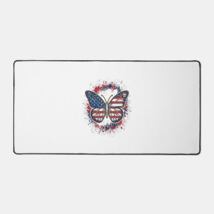 Patriotic Butterfly Vintage Engraving Vector Desig Desk Mat