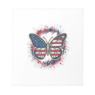 Patriotic Butterfly Vintage Engraving Vector Desig Notepad