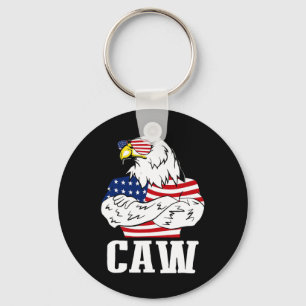 Patriotic Byld Eagle Caw 4th Of July American Flag Key Ring