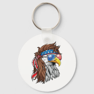 Patriotic Byld Eagle Mullet Usa American Flag 4th Key Ring