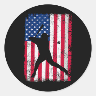 Patriotic Bysebyll 4th Of July Men Usa American Fl Classic Round Sticker