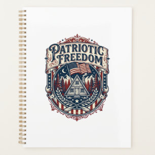 Patriotic Cabin Weekend Vector Graphic Tee_1 Planner
