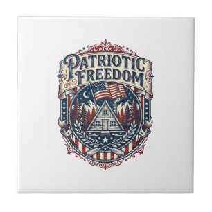 Patriotic Cabin Weekend Vector Graphic Tee_1 Tile