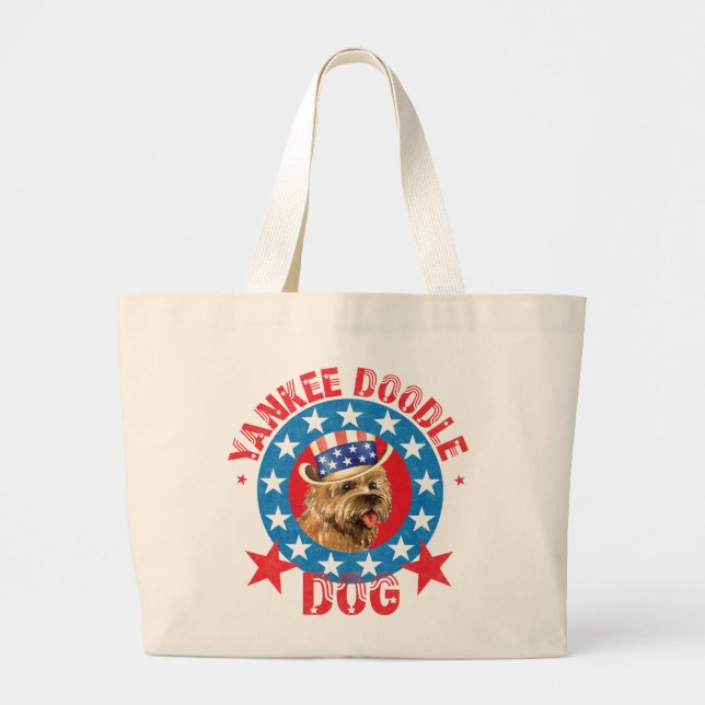 Patriotic Cairn Terrier Large Tote Bag (Front)