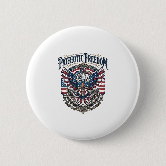 Patriotic Cajun Pride Vector Graphic Tee_1 6 Cm Round Badge (Front)