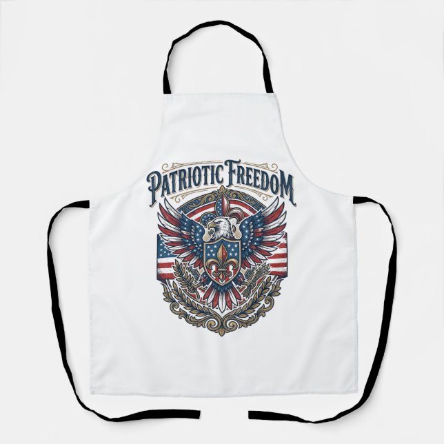 Patriotic Cajun Pride Vector Graphic Tee_1 Apron (Front)