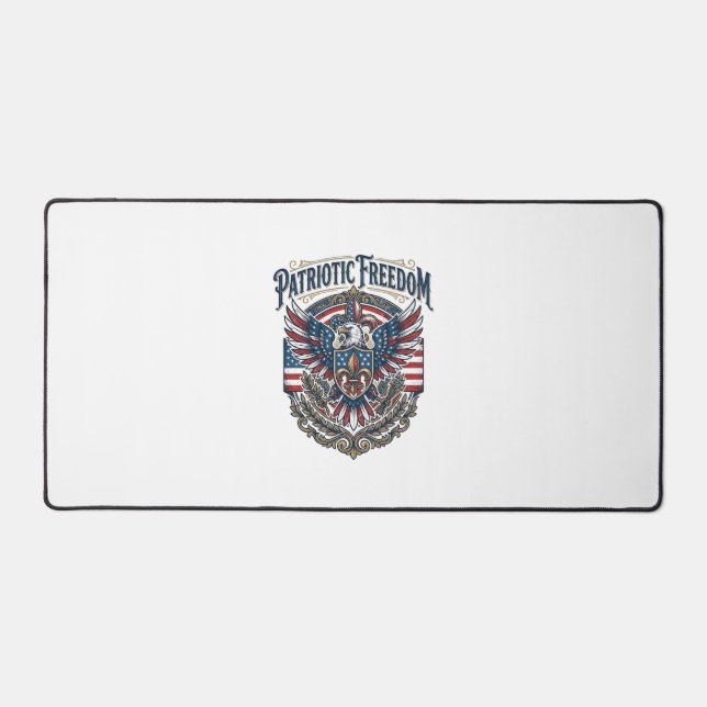 Patriotic Cajun Pride Vector Graphic Tee_1 Desk Mat (Front)