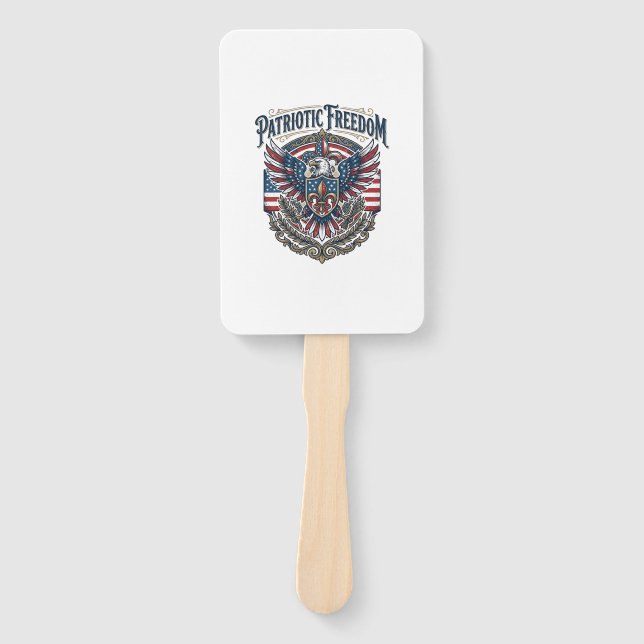 Patriotic Cajun Pride Vector Graphic Tee_1 Hand Fan (Front)