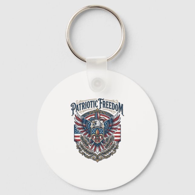 Patriotic Cajun Pride Vector Graphic Tee_1 Key Ring (Front)