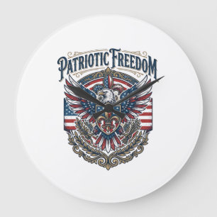 Patriotic Cajun Pride Vector Graphic Tee_1 Large Clock