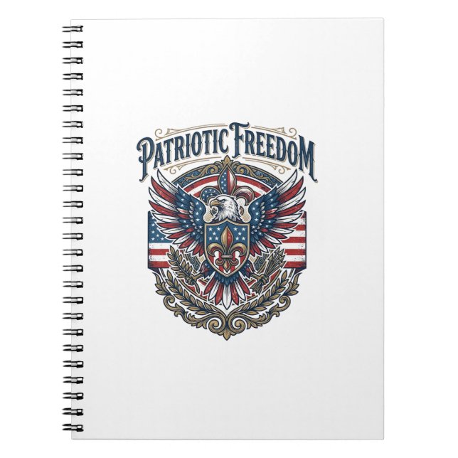 Patriotic Cajun Pride Vector Graphic Tee_1 Notebook (Front)