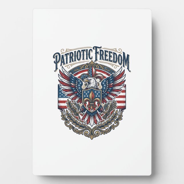 Patriotic Cajun Pride Vector Graphic Tee_1 Plaque (Front)