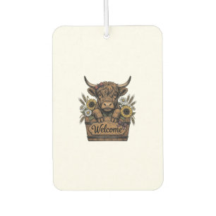 Patriotic Calf Welcome Vintage Farmhouse Floral Ar Car Air Freshener