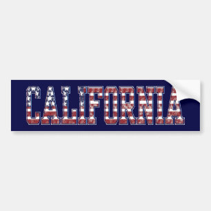 PATRIOTIC CALIFORNIA BUMPER STICKER