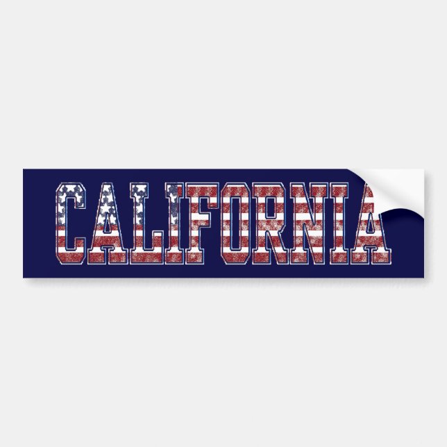 PATRIOTIC CALIFORNIA BUMPER STICKER (Front)