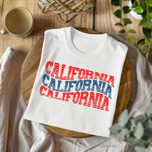 Patriotic California Red and Blue Boho T-Shirt 