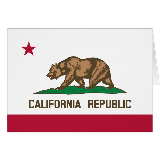 Patriotic California Republic State Flag (Front Horizontal)