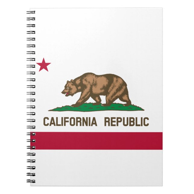 Patriotic California Republic State Flag Notebook (Front)