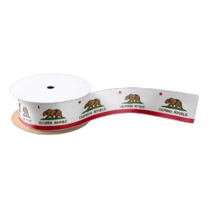 Patriotic California Republic State Flag Satin Ribbon