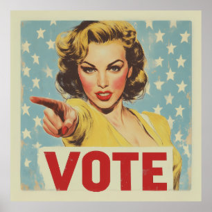 Patriotic Call to Action: Vote! Poster