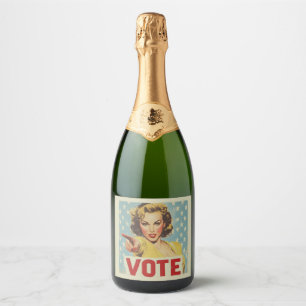 Patriotic Call to Action: Vote! Sparkling Wine Label