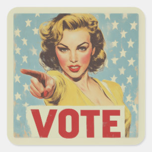 Patriotic Call to Action: Vote! Square Sticker
