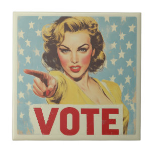 Patriotic Call to Action: Vote! Tile