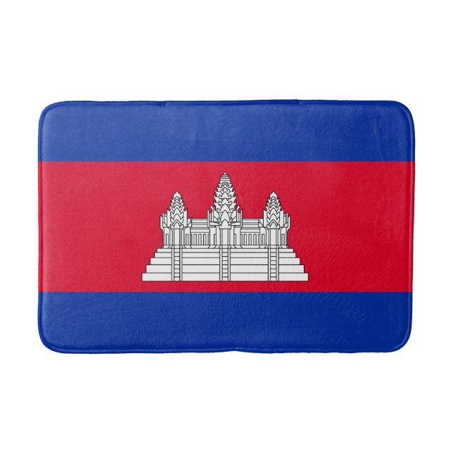 Patriotic Cambodia Flag Bath Mat (Front)