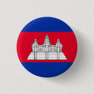 Patriotic Cambodia Flag Button