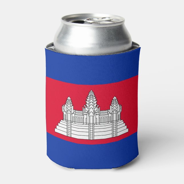 Patriotic Cambodia Flag Can Cooler (Can Front)