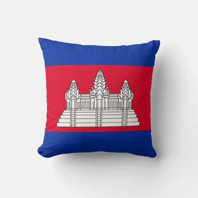 Patriotic Cambodia Flag Cushion (Front)