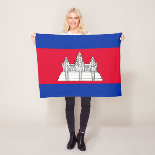 Patriotic Cambodia Flag Fleece Blanket