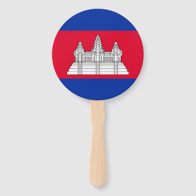 Patriotic Cambodia Flag Hand Fan (Front)