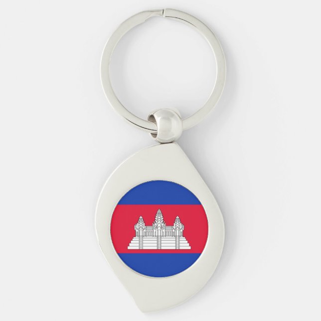 Patriotic Cambodia Flag Key Ring (Front)