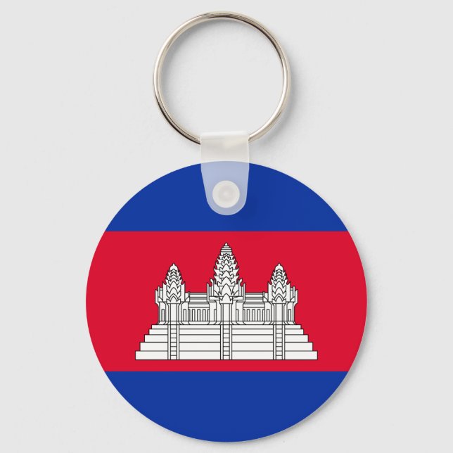 Patriotic Cambodia Flag Keychain (Front)