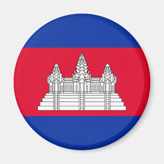 Patriotic Cambodia Flag Magnet (Front)
