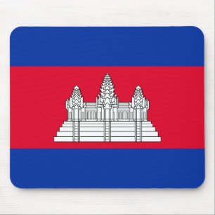 Patriotic Cambodia Flag Mouse Mat