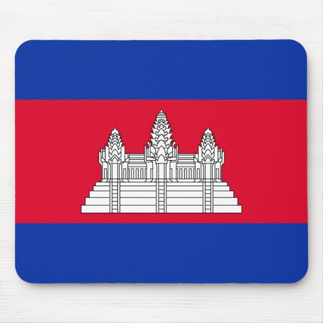 Patriotic Cambodia Flag Mouse Mat (Front)