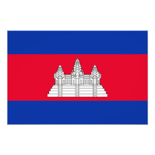 Patriotic Cambodia Flag Photo Print