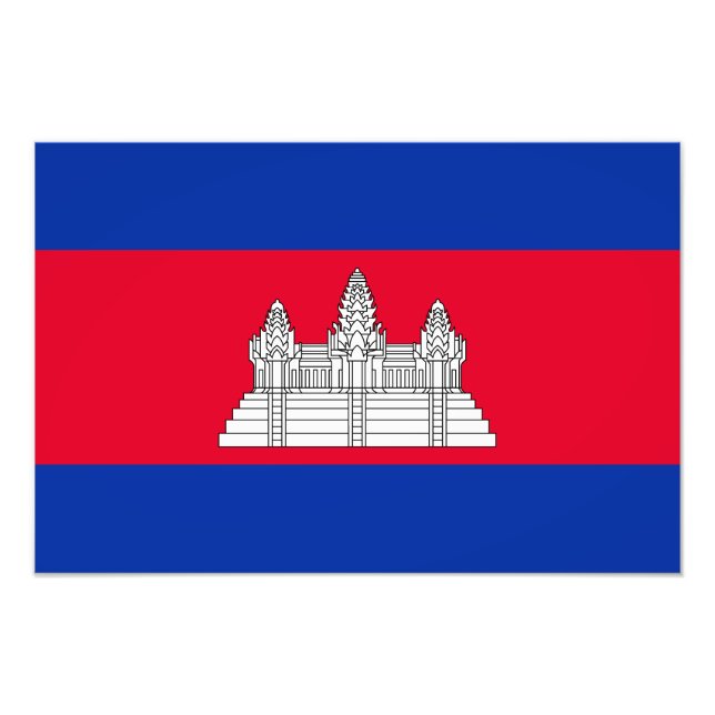 Patriotic Cambodia Flag Photo Print (Front)