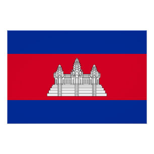 Patriotic Cambodia Flag Poster